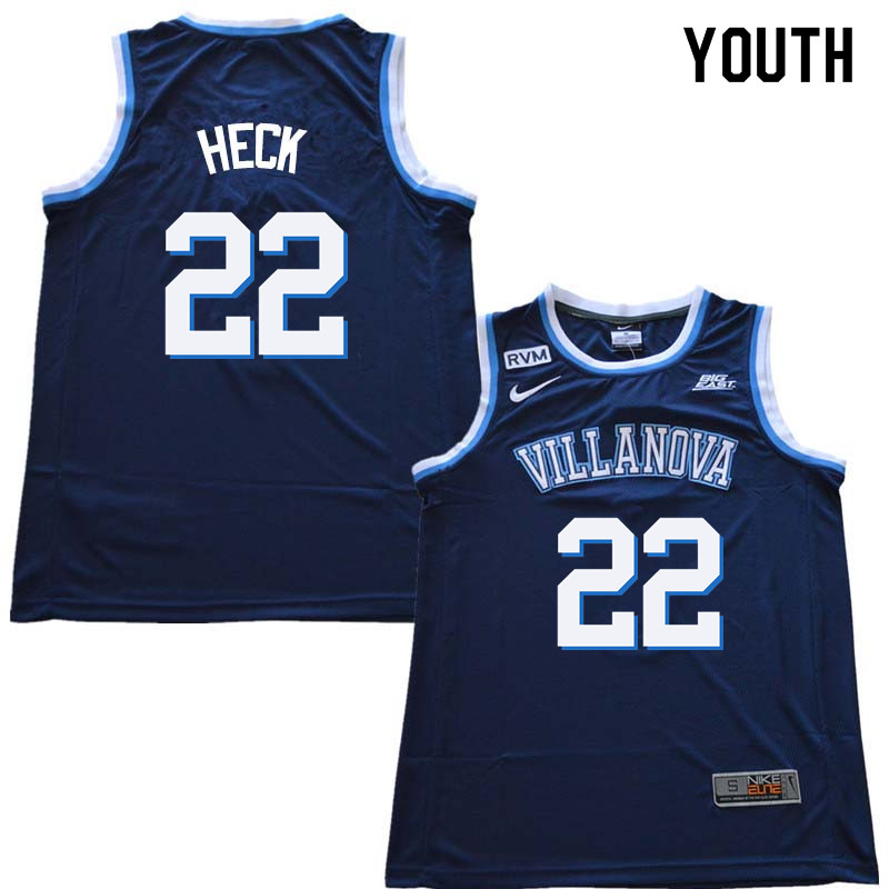 2018 Youth #22 Peyton Heck Willanova Wildcats College Basketball Jerseys Sale-Navy
